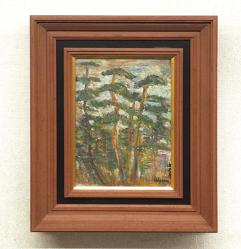 GLC】新道繁 「松 西芳寺」 ◇画廊取扱・油彩4号 芸術院会員 日展常務