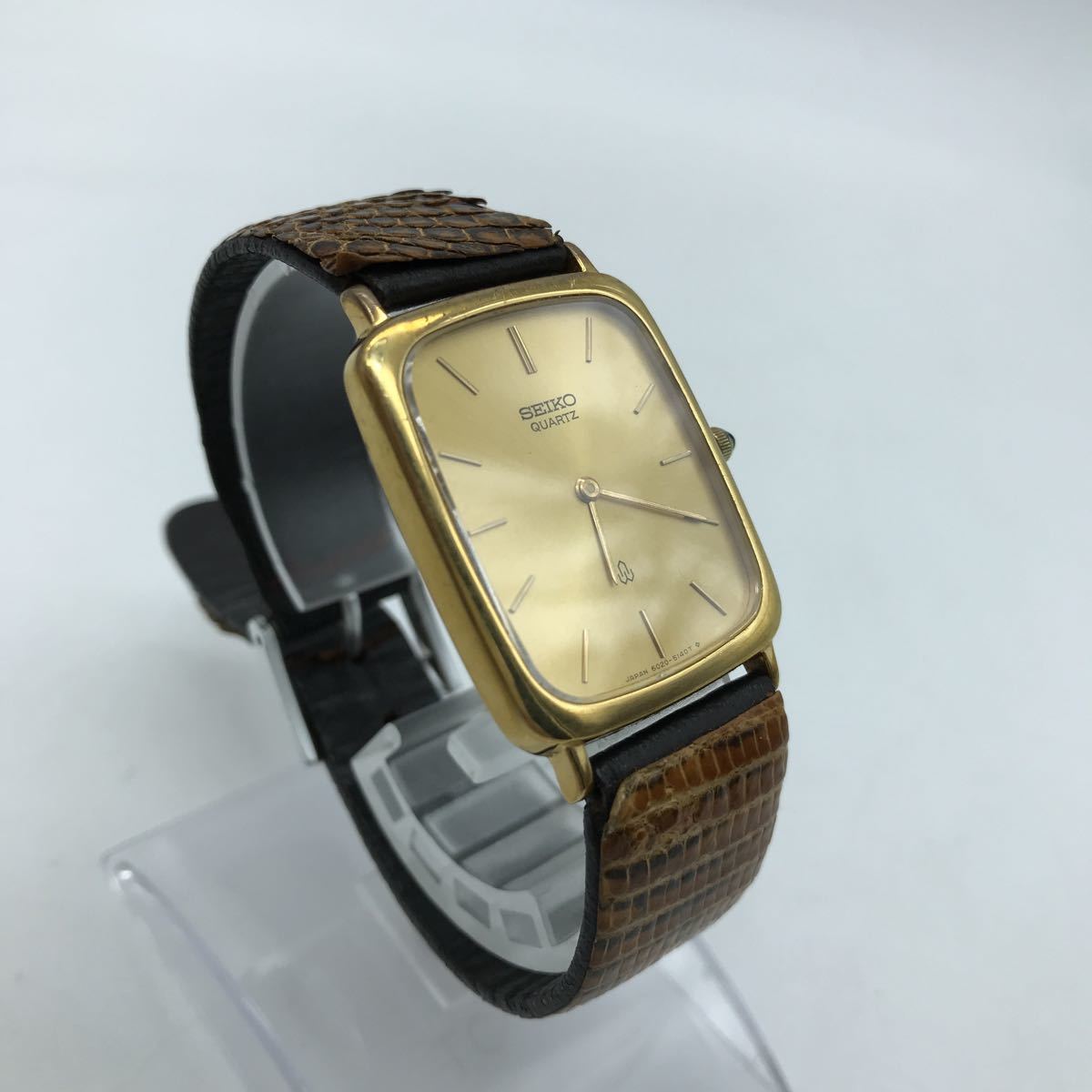 SEIKO セイコー 腕時計 6020-5610 スクエア 14K 不動 クオーツ 【公式 