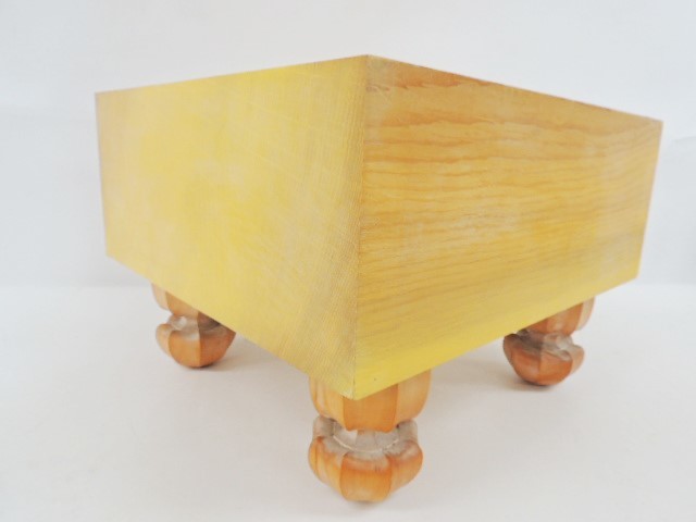 美品本榧 碁盤 脚付 へそ付 厚み約17.5cm 柾目 囲碁 囲碁