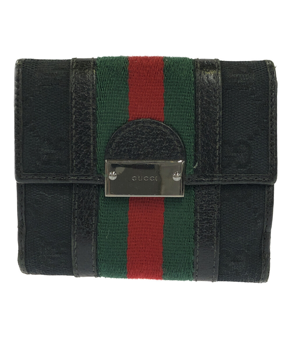 GUCCI シェリーライン GGキャンバス Wホック 二つ折り財布 小物
