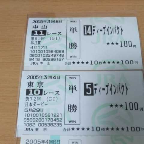 ウオッカ・ブエナビスタ・ディープインパクト現地的中応援馬券 ウオッカ・ブエナビスタ・ディープインパクト現地的中応援馬券