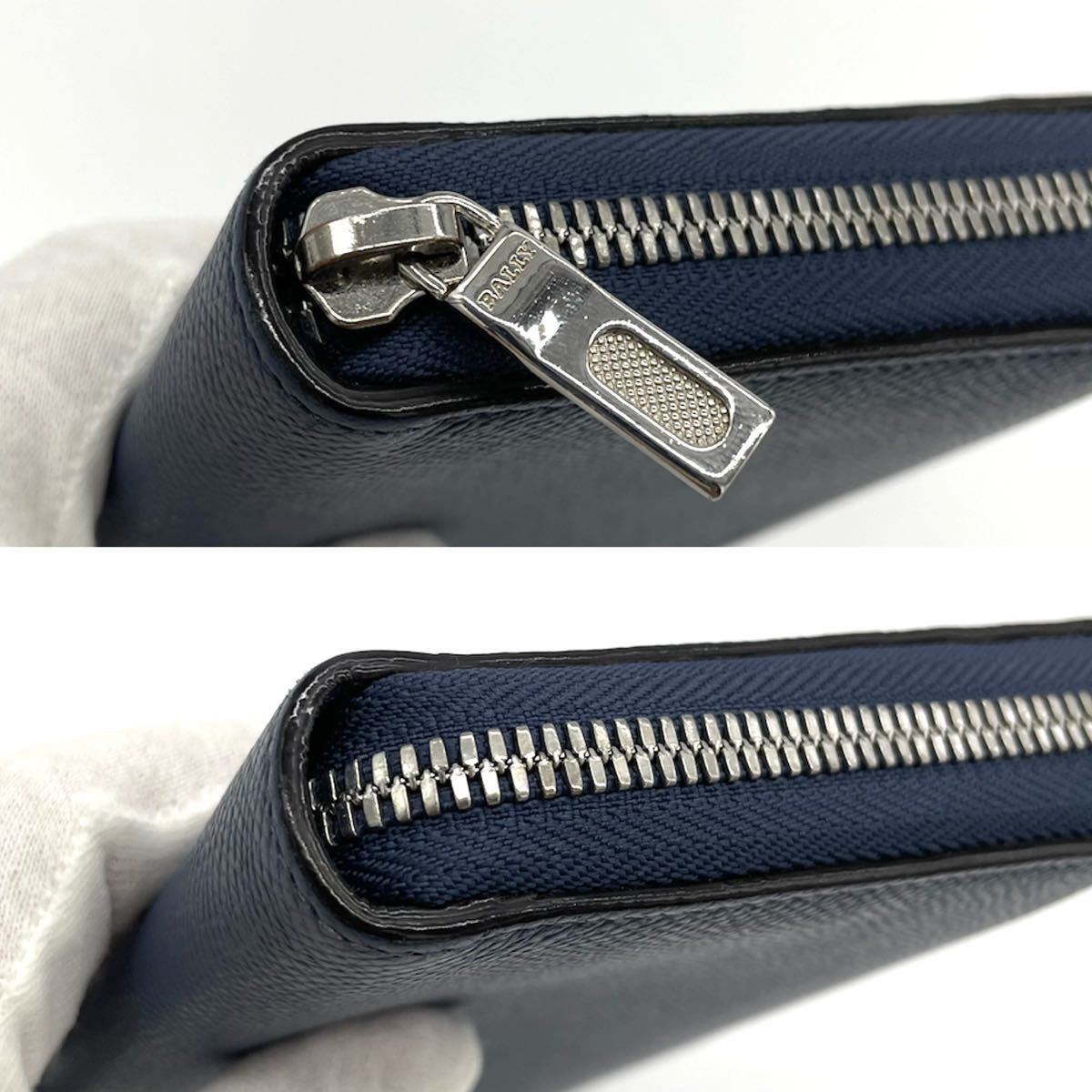 1円〜極美品○BALLY バリー メンズ 長財布 ウォレット ラウンド ジップ