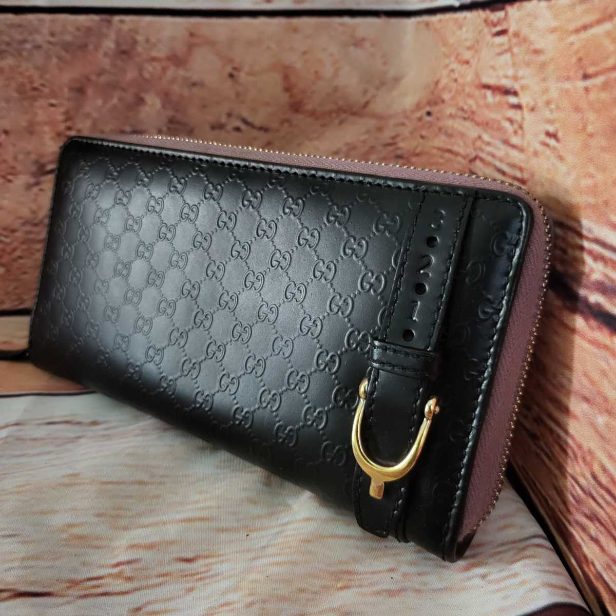 A103☆美品☆GUCCI☆グッチ☆ラウンドファスナー長財布☆レディース☆