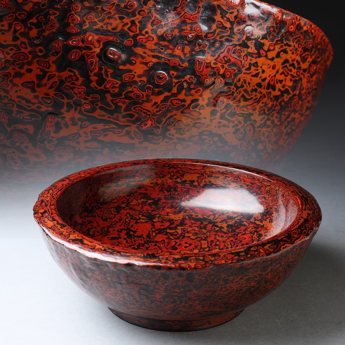 UR985 会津塗 乾漆鉢・乾漆菓子鉢 外径26cm 重1kg・乾漆大碗・ UR985 会津塗 乾漆鉢・乾漆菓子鉢 外径26cm 重1kg・乾漆大碗・