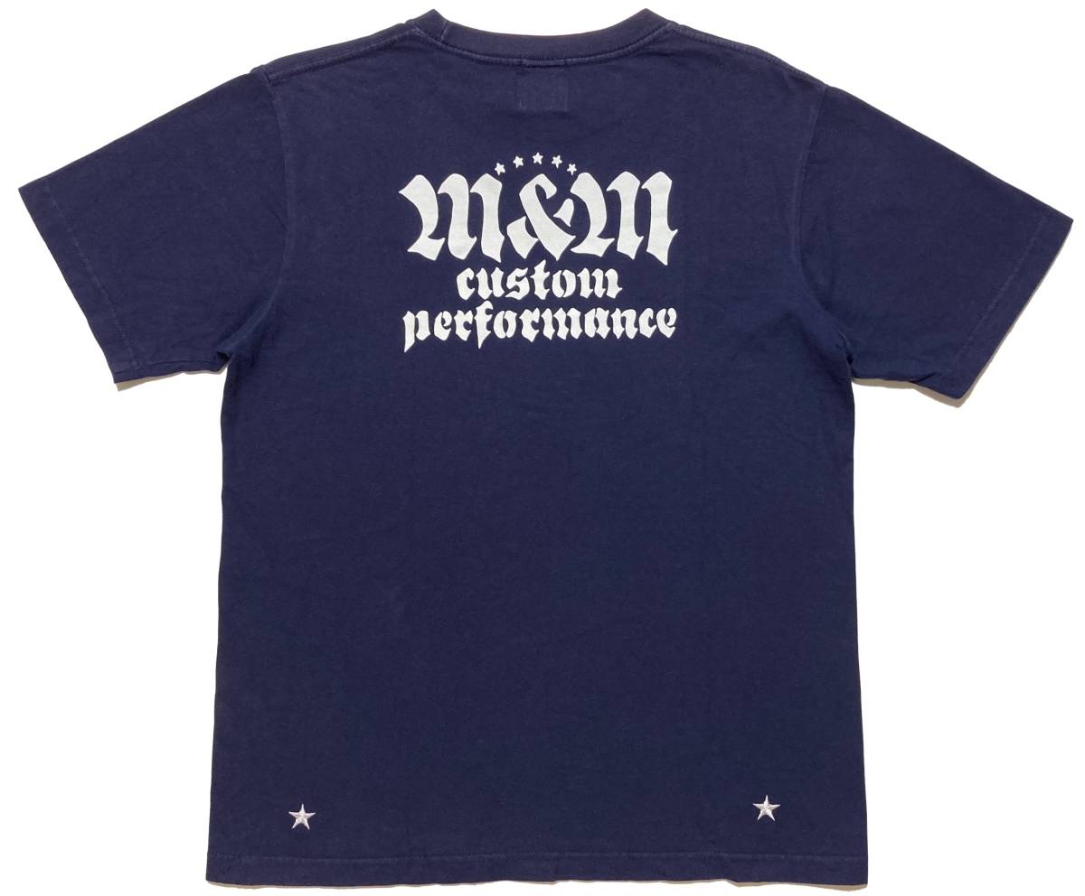 【新作入荷，定番】 M&M CUSTOM PERFORMANCE Tシャツ エムアンドエム カスタムパフォーマンス ネイビー(文字、ロゴ)｜売買されたオークション情報、yahooの商品情報をアーカイブ公開 - オークファン Mサイズ
