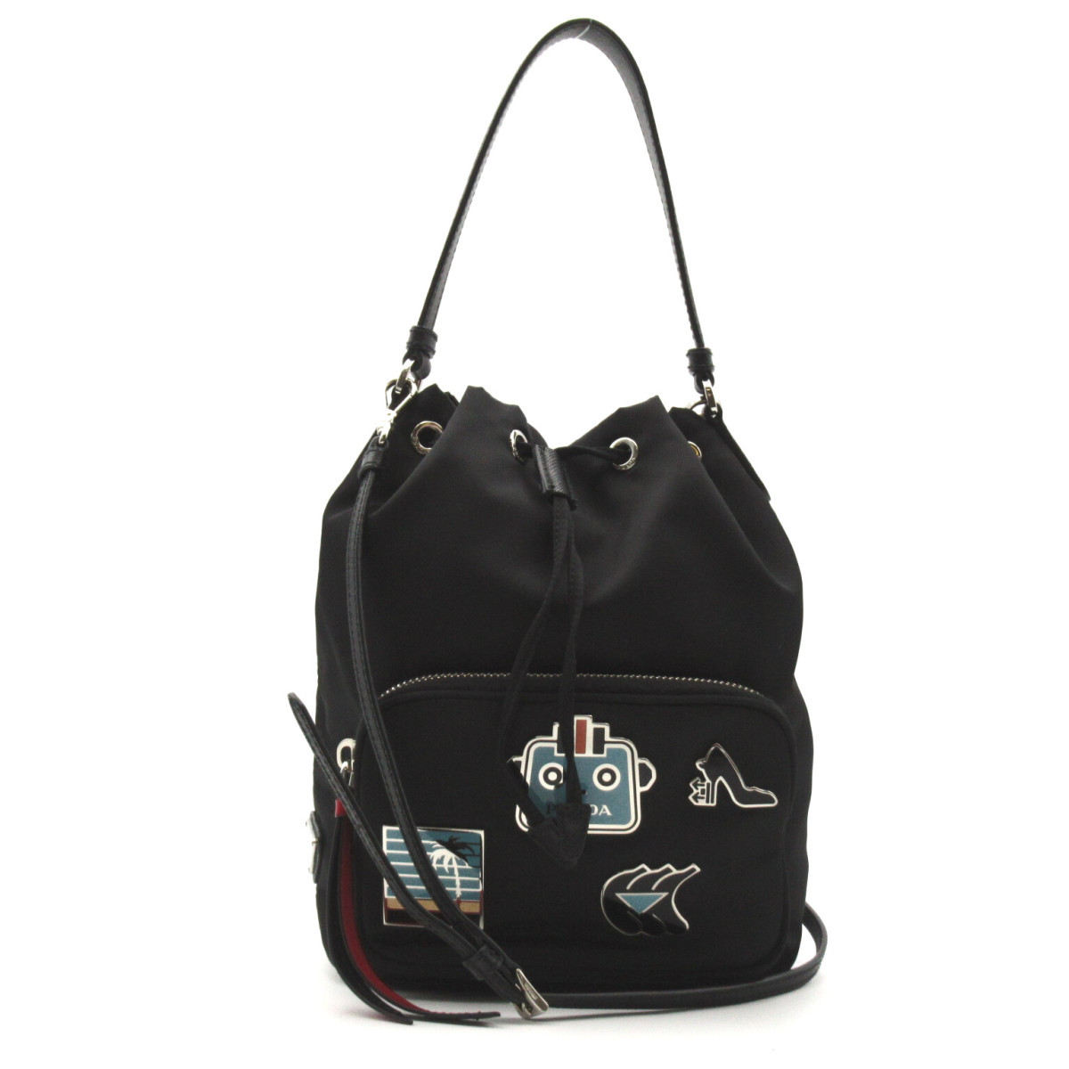 PRADA プラダ 2wayショルダーバッグ 巾着ショルダー ブラック系 