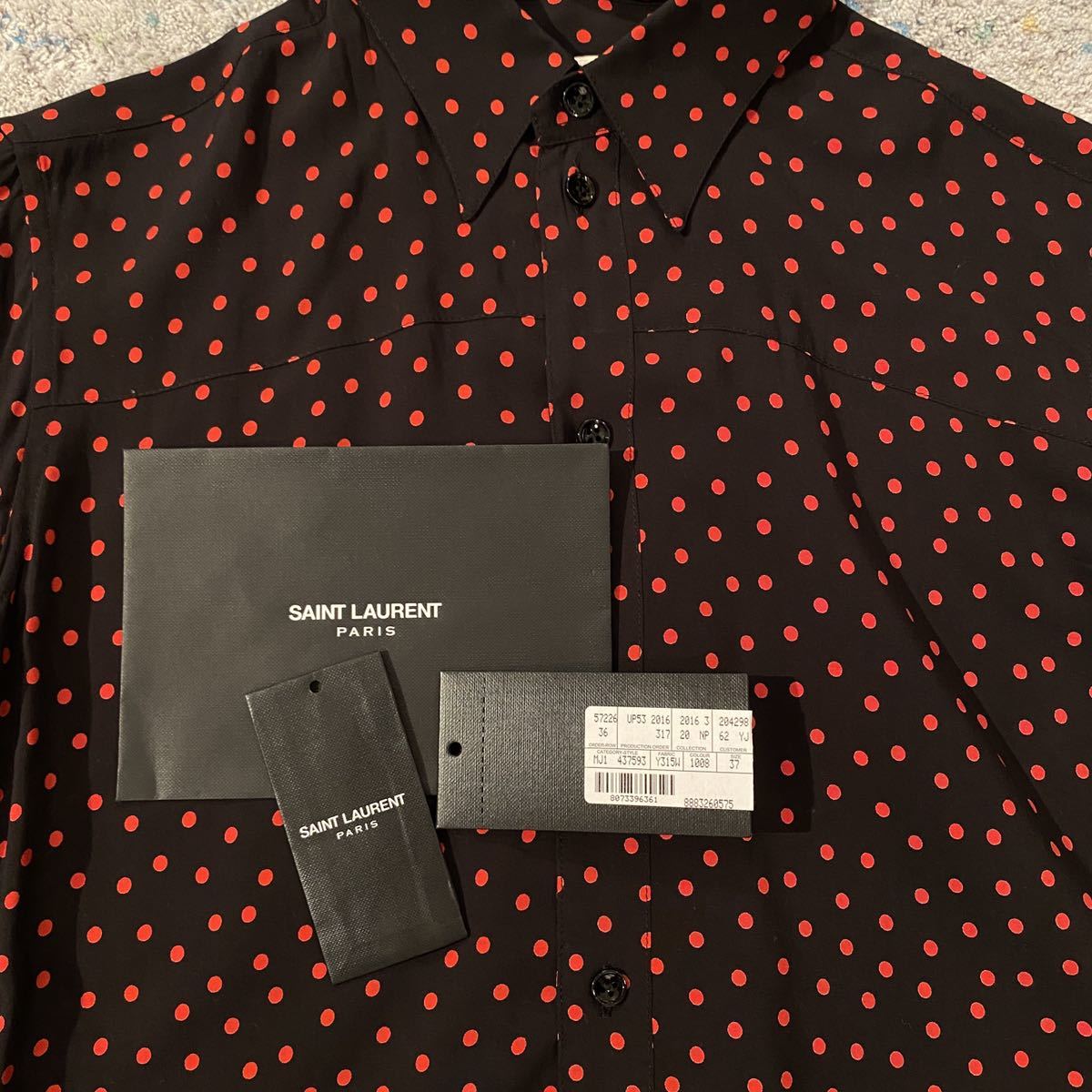 16FW Saint Laurent Paris サンローランパリ 37 ドット ボウタイ襟 