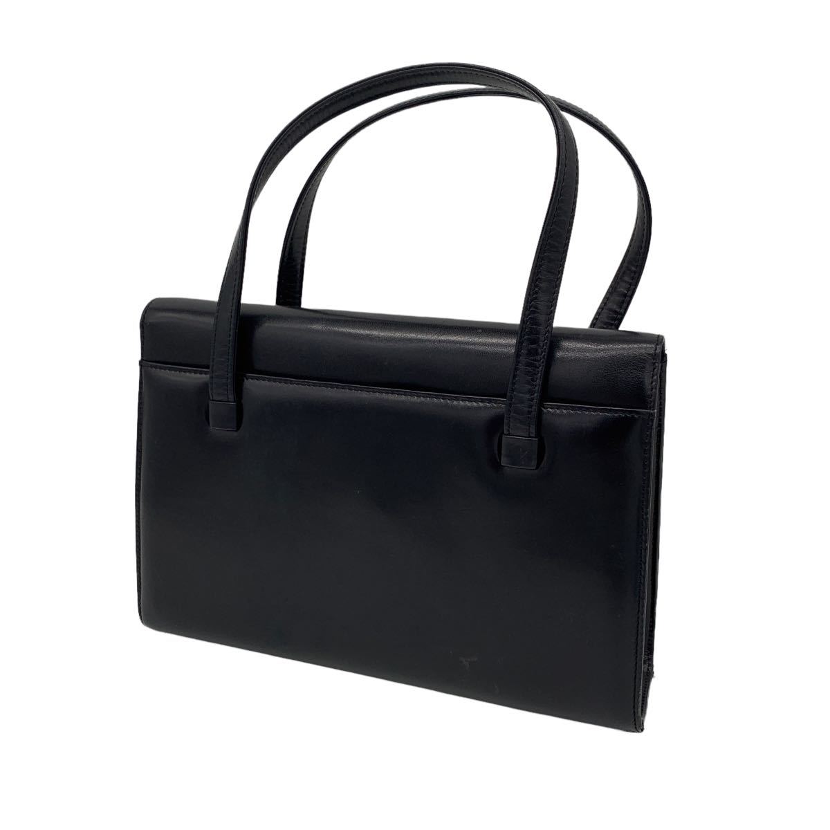 1円スタート】ジバンシー GIVENCHY 黒 ハンドバッグ メタルロゴ 【公式 