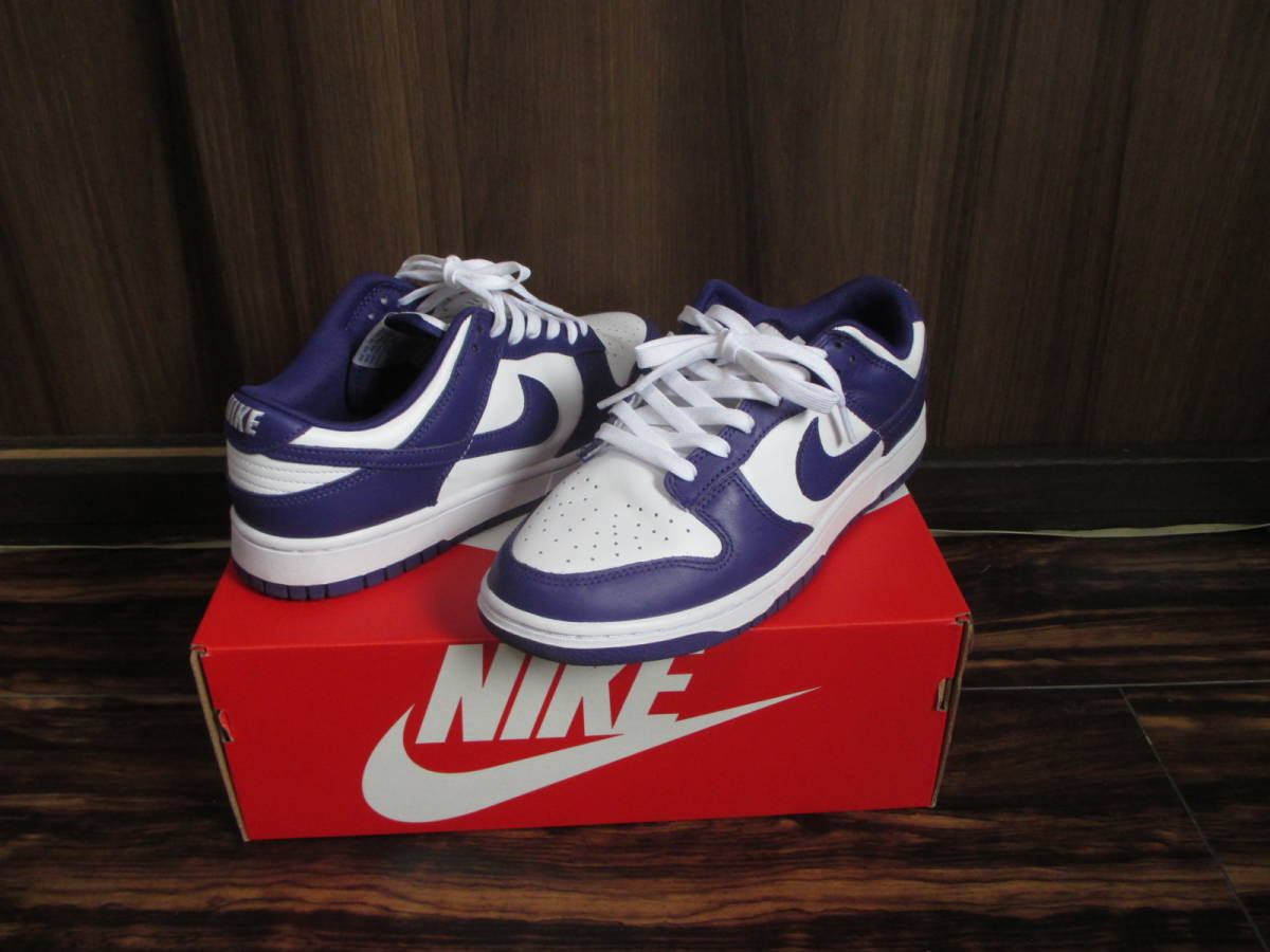 NIKE DUNK LOW RETRO Championship COURT PURPLE/WHITE US9.5 27.5cm 