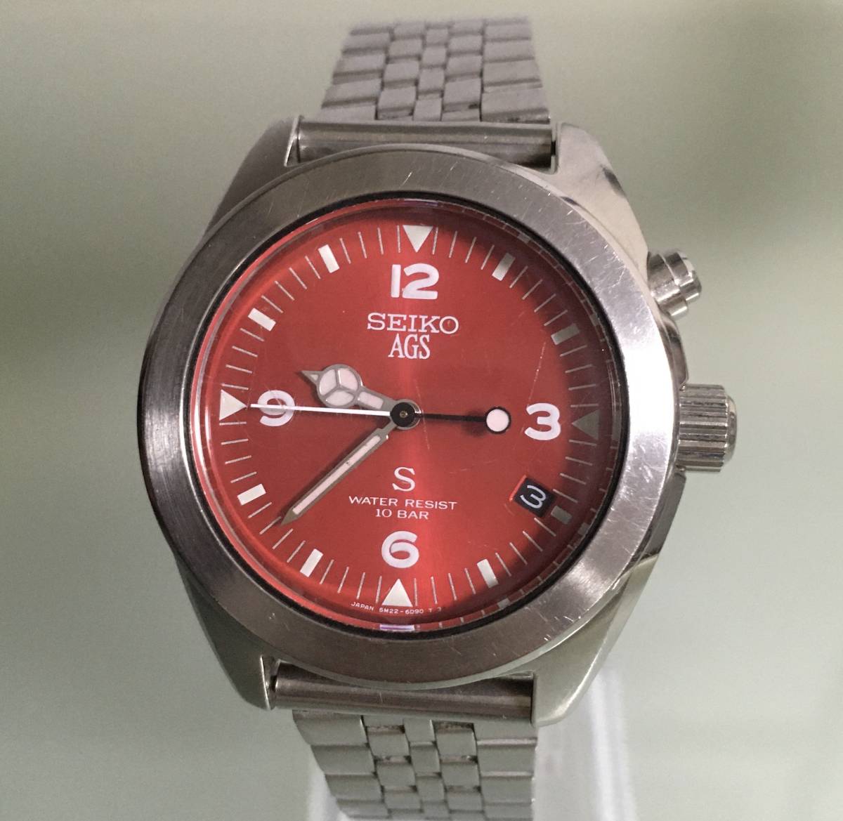 SEIKO SUS AGS ミリタリー文字盤 レッド5M22-6C30 赤サス 【公式通販】