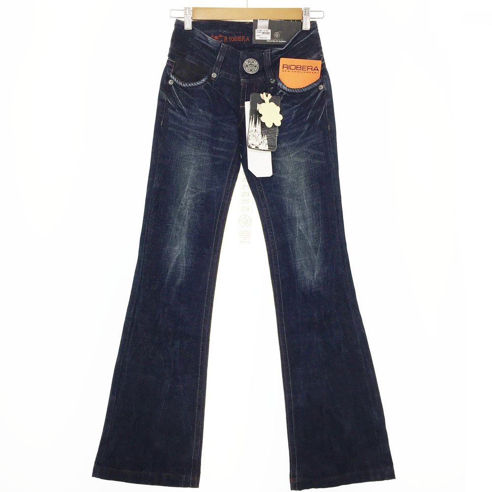 ☆新品同様 リオベラ RIOBERA JEANS ペイズリー柄 ウォッシュ デニム 