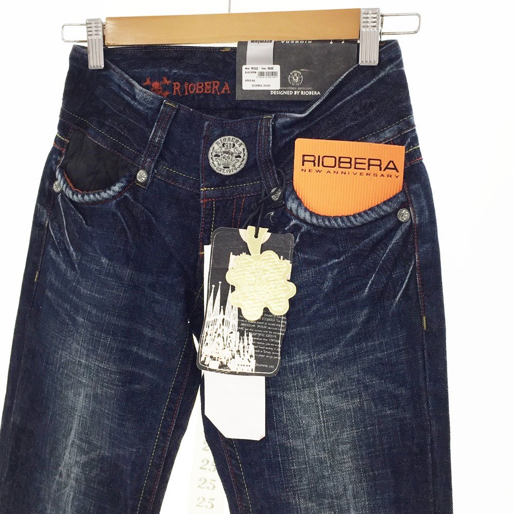 ☆新品同様 リオベラ RIOBERA JEANS ペイズリー柄 ウォッシュ デニム 