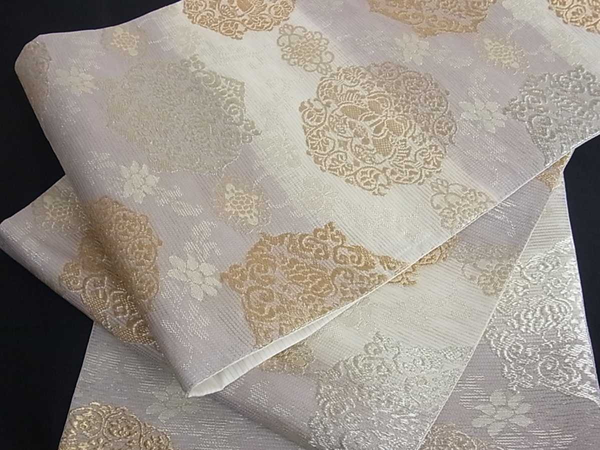 新品西陣織高級袋帯正倉院鏡裏花文【綿芯仕立付】⑤フォーマル