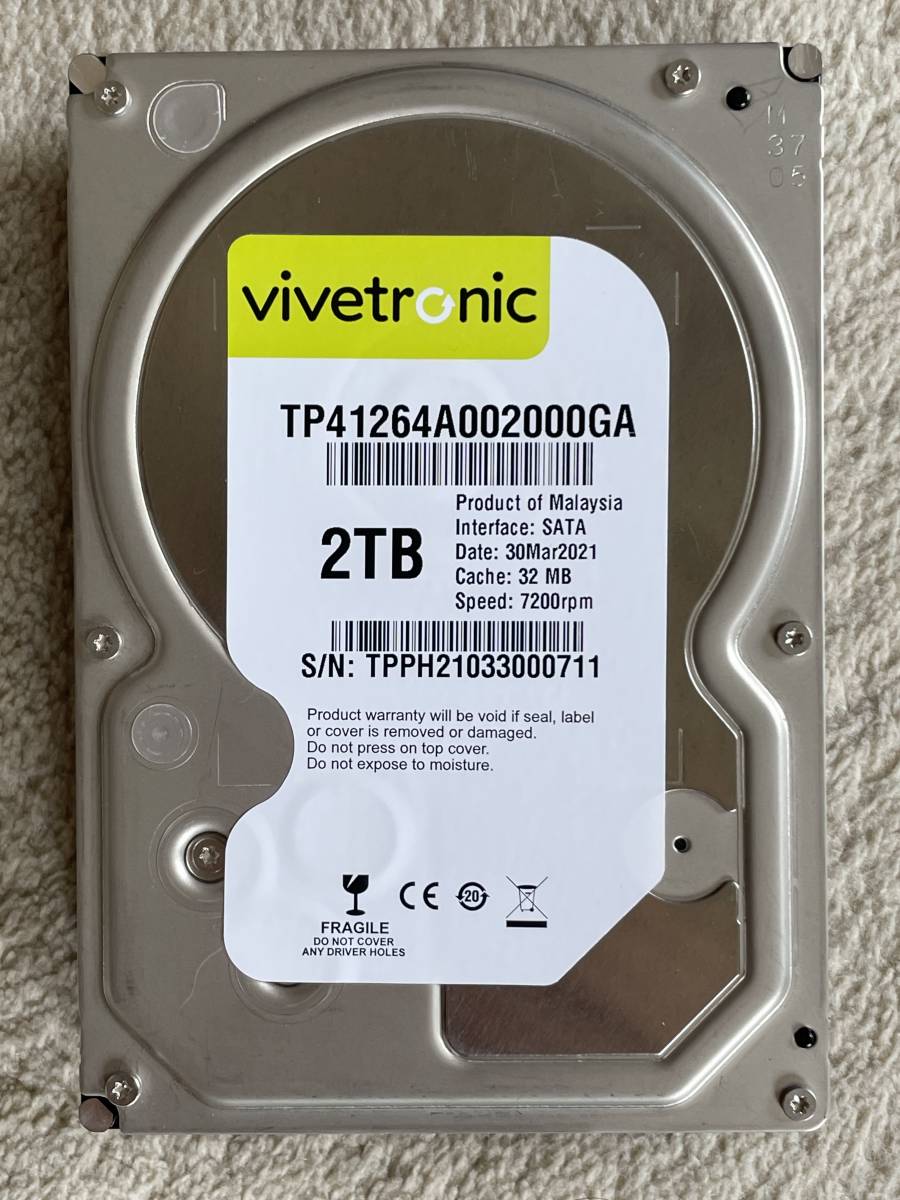 使用時間少 2TB 7200rpm SATA 3.5 HDD 中古 正常動作品なるもジャンク扱いにて格安！_1
