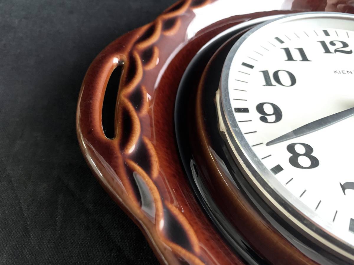 ドイツ 1920-50s Kienzle キンツレー 陶器 壁掛け ガラスドーム 時計 