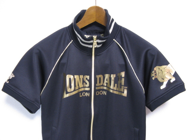 LONSDALE ロンズデール 半袖ジャケット Mサイズ 黒 ジャージ トラック 