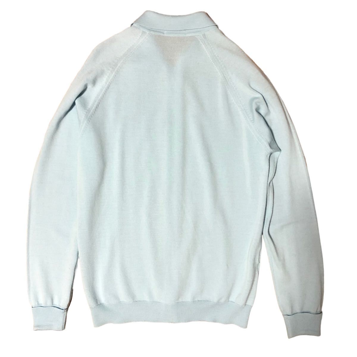FRED PERRY ニットジャージ 38 イタリア製 ライトブルー フレッド 