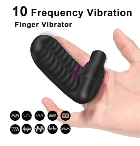 送料無料 新品 女性用 指 フィンガー 97mm 防水性能 USB充電式 電動マッサージ 電マ ピンクローター バイブ 黒★_4
