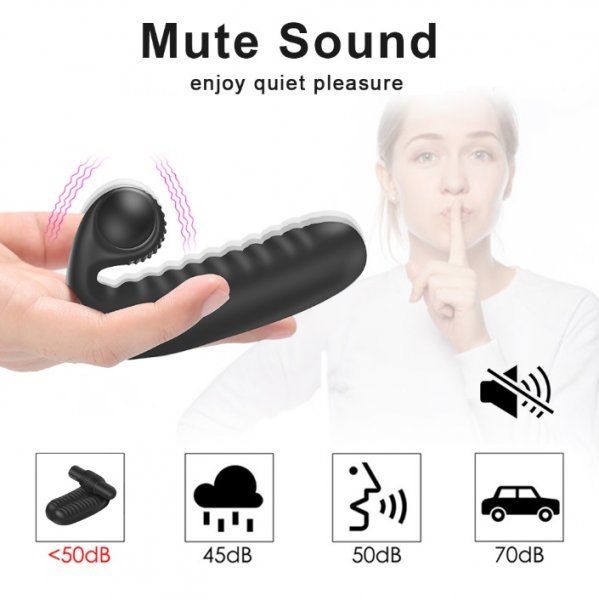 送料無料 新品 女性用 指 フィンガー 97mm 防水性能 USB充電式 電動マッサージ 電マ ピンクローター バイブ 黒★_7