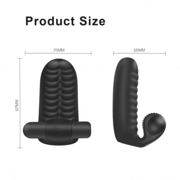 送料無料 新品 女性用 指 フィンガー 97mm 防水性能 USB充電式 電動マッサージ 電マ ピンクローター バイブ 黒★_9