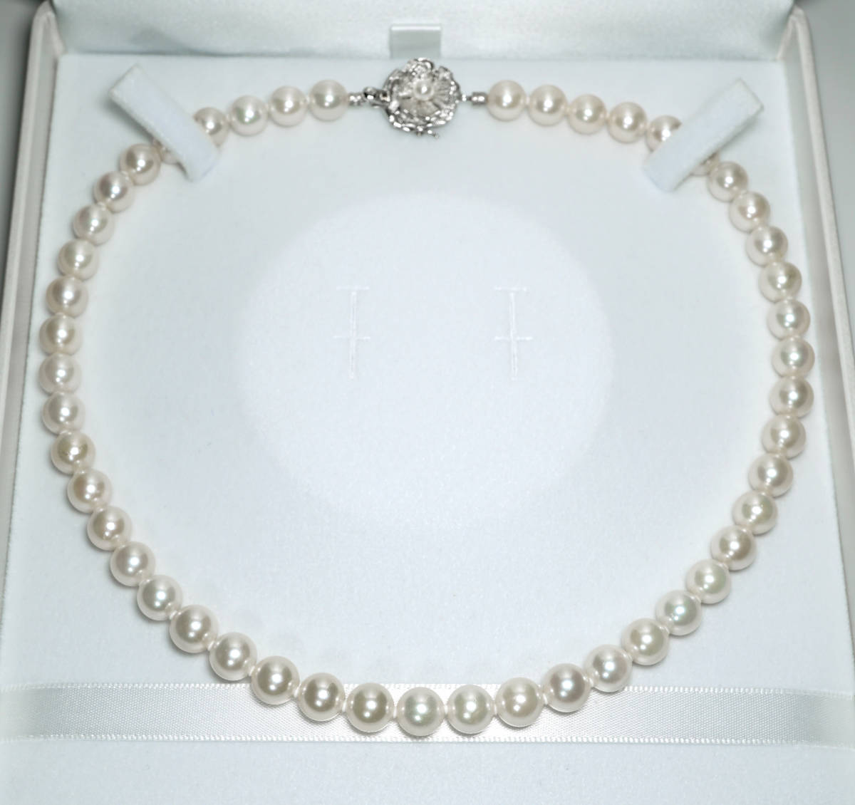 △天然アコヤパール 大珠 照り最高 8.5mm 43cm SV ネックレス 箱無し 