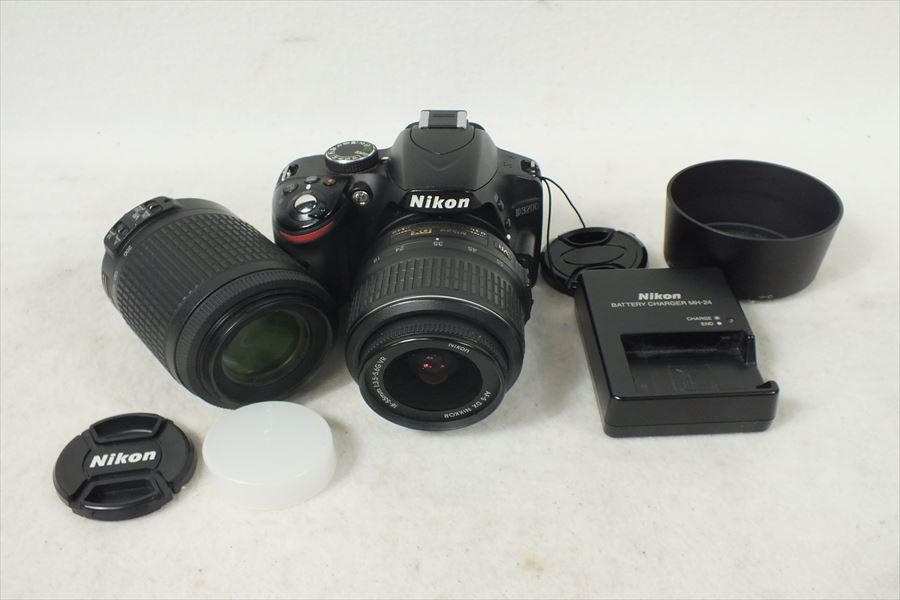 ☆ Nikon ニコン D3200 デジタル一眼レフ 18-55mm 55-200mm シャッター 