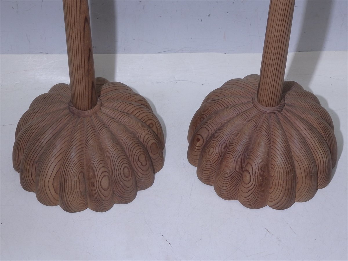 ☆京都 丸平 雛人形細工司【菊灯 一対 共箱】台の直径16cm 高さ50cm