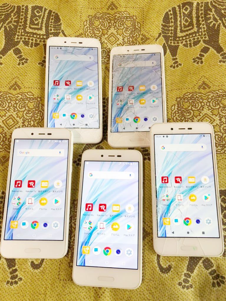 5台まとめ シャープ SH-M05 AQUOS Sense lite ホワイト楽天SIMフリー 