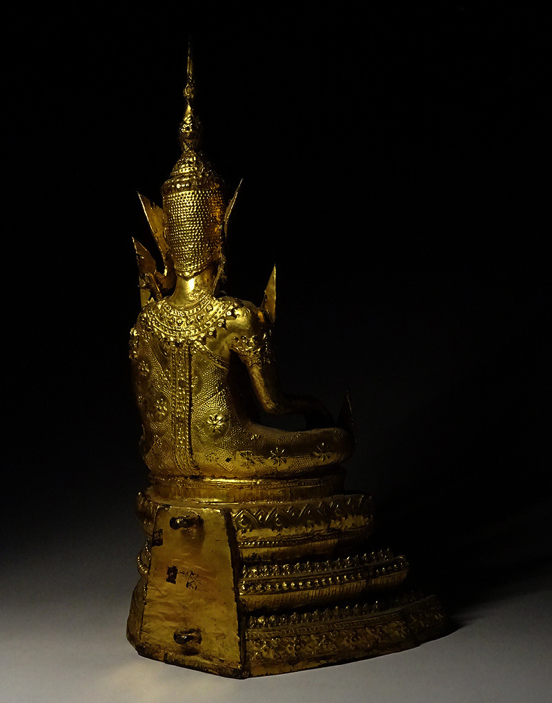 仏像 釈迦如来像 時代物 緑屋i□ 銅製 タイ仏教美術 古銅 スコータイ