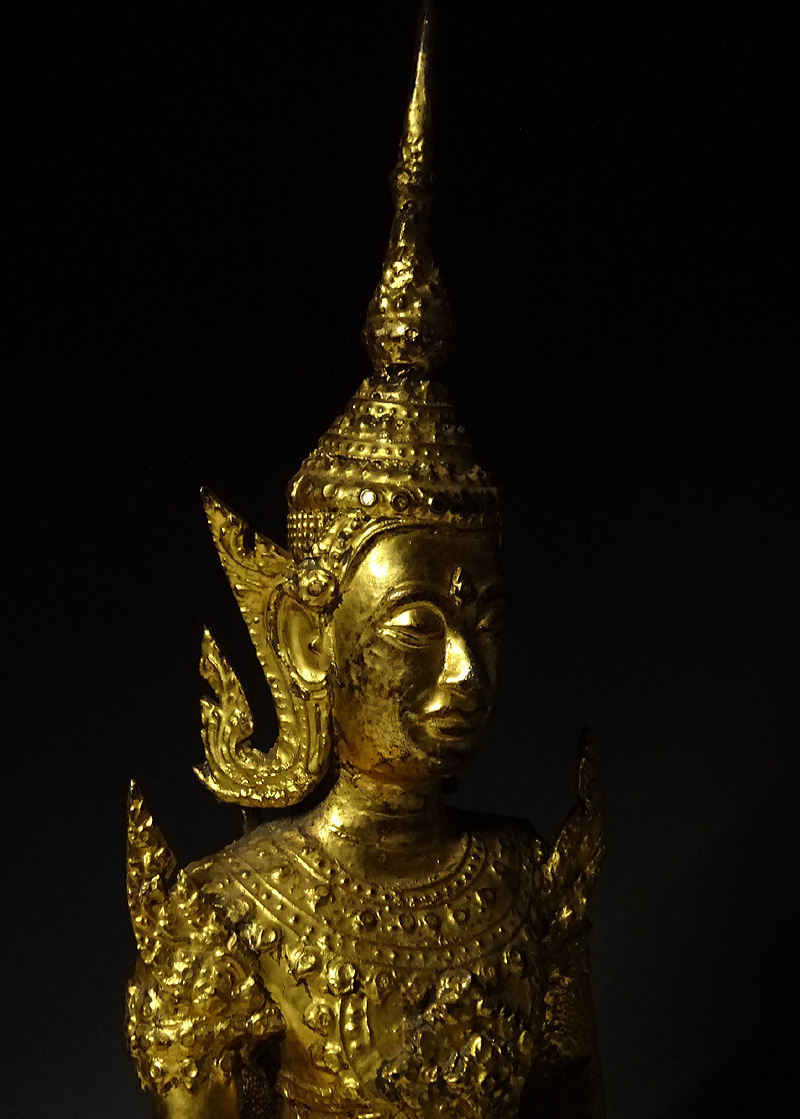仏像 釈迦如来像 時代物 緑屋i□ 銅製 タイ仏教美術 古銅 スコータイ