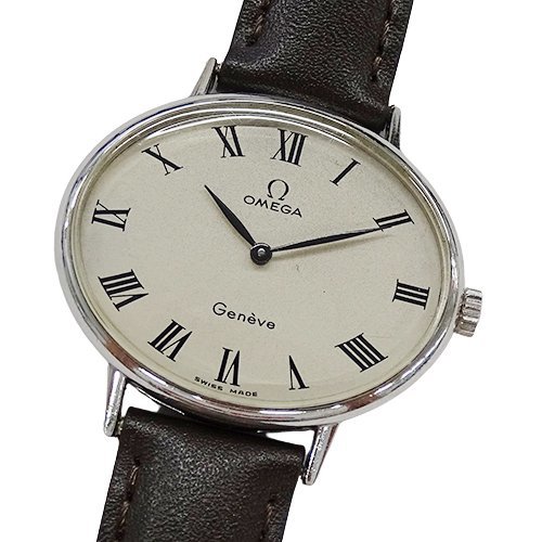 オメガ 手巻き デビル OMEGA Cal.625 ジュネーブ 稼働 Ref.511.417 Geneve 文字盤:ブラウン系稼働品レディースモデル 手巻き511.417cal.625 ☆1円スタート☆OMEGA DE VILLE メンズ腕時計 GP