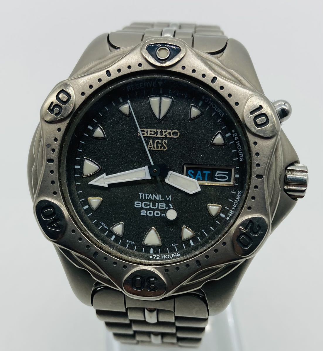 e32 必見！ SEIKO セイコー AGS TITANIUM SCUBA 200M スキューバ
