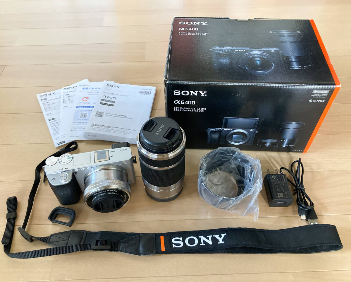 SONY α6400 ダブルズームレンズキット シルバー 新品同様 送料無料