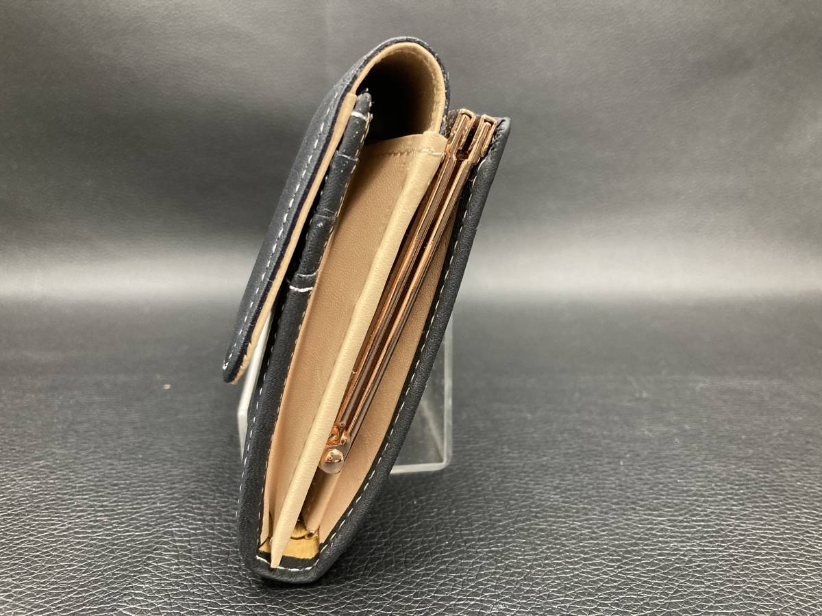 未使用品！キタムラ KITAMURA 長財布 レザー ブラック がま口 財布