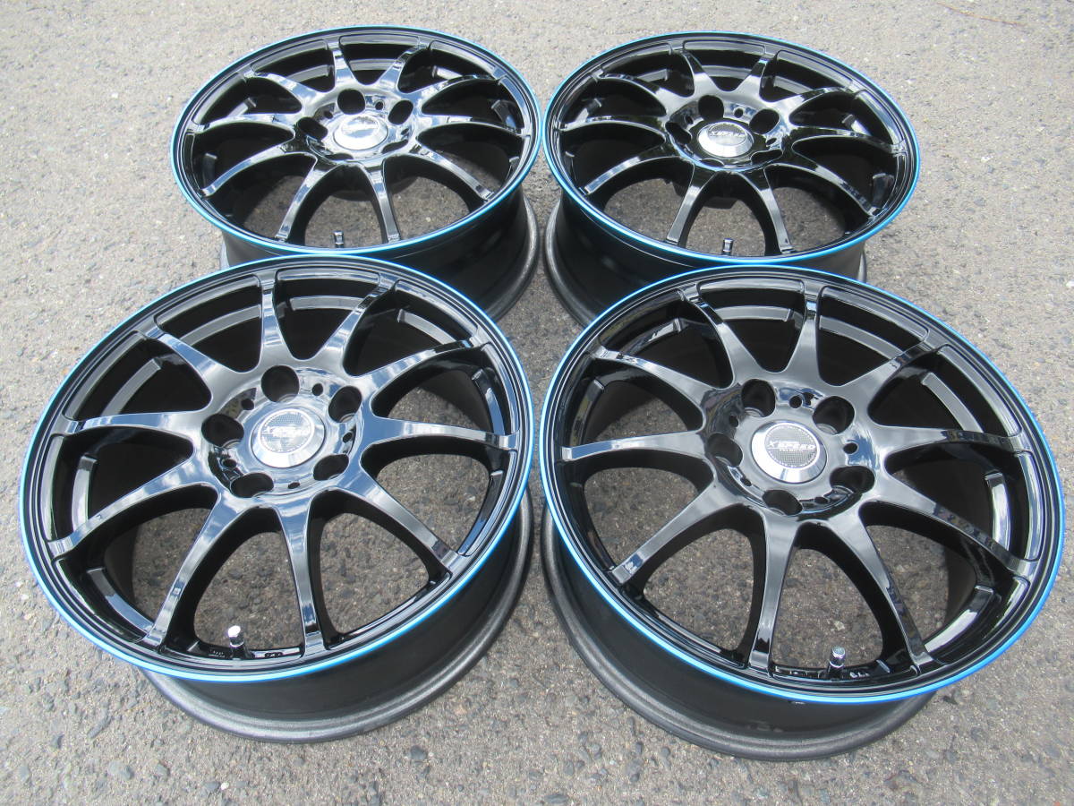 中古ホイール☆クロススピード 16インチ ブラックXブルーライン 6.5J+ 