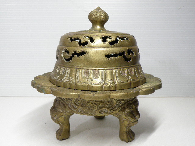 仏具 香炉 | 火舎香炉 仏教美術 真鍮製 銅製 真鍮 中国美術 1客