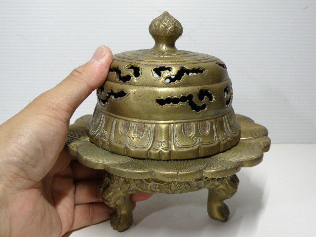 仏具 香炉 | 火舎香炉 仏教美術 真鍮製 銅製 真鍮 中国美術 1客