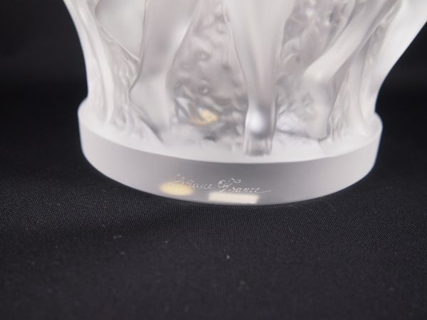 ラリックフラワーベースサテンクリスタル