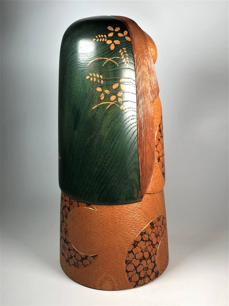 創作こけし 高見沢一夫 かずを「花月」高さ約43cm 内閣総理大臣賞