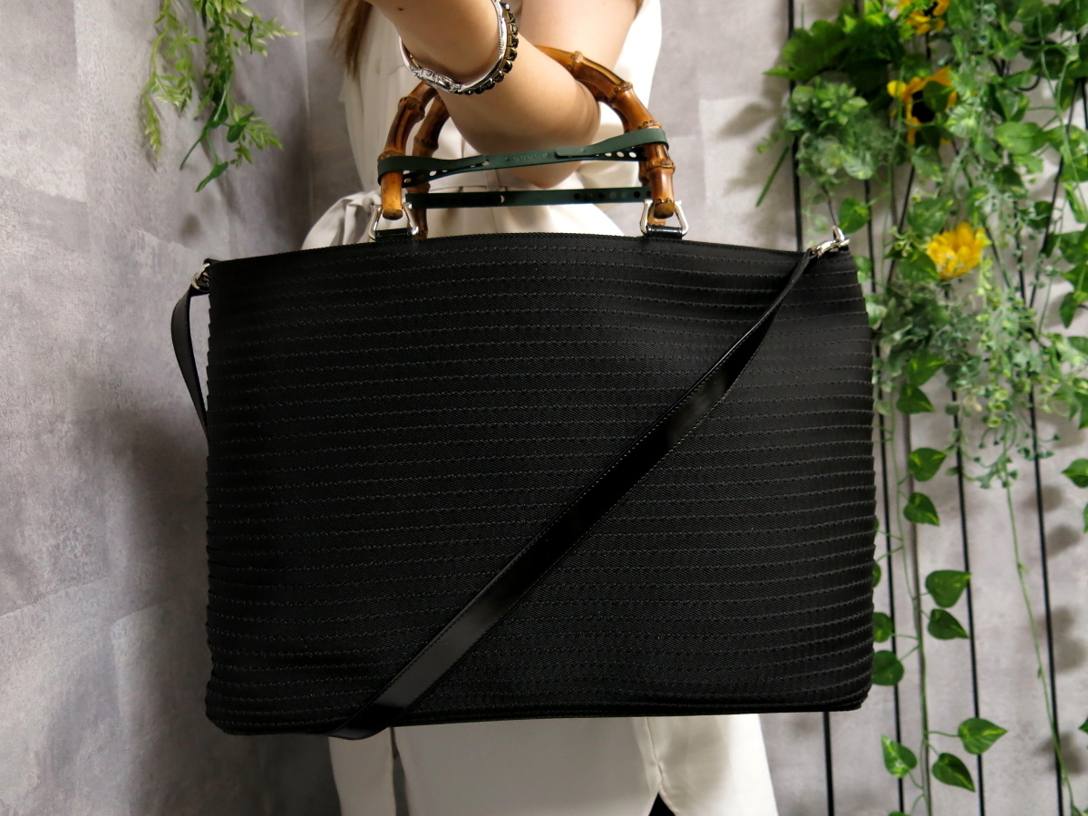 超美品○GUCCI グッチ○GG キャンバス カーフ レザー 本革○トート