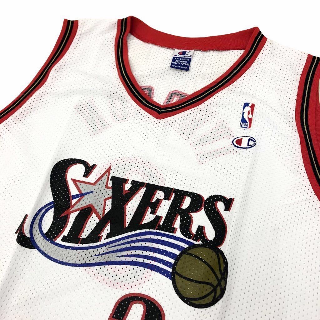 A-6 未使用 特大 Champion製 NBA SIXERS シクサーズ #3 IVERSON アレン 