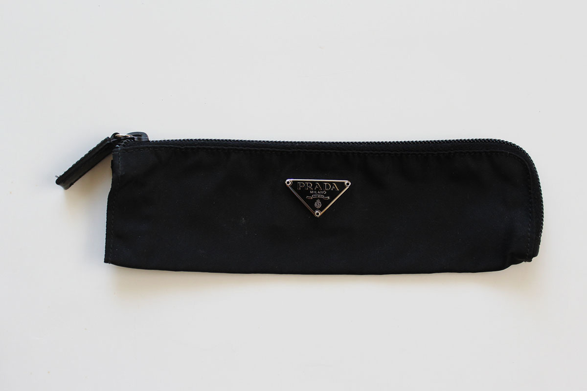 プラダ - PRADA ペンケース 小物入れ ポーチ ブラック ナイロン 黒 極 