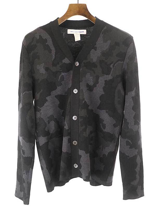 COMME des GARCONS SHIRT コムデギャルソンシャツ 12AW カモフラ柄カーディガン ブラック M メンズ