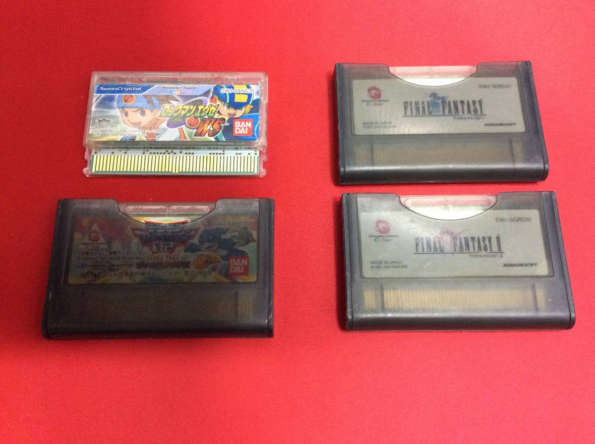 中古 WSC ワンダースワンカラー クリスタルブラック 本体 ソフト 4本 