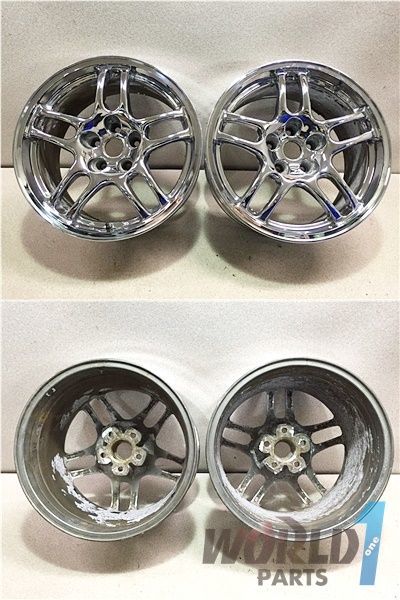 メーカー不明 BCNR33 GT-R風 メッキホイール 17インチ 9J 5穴 PCD114.3 