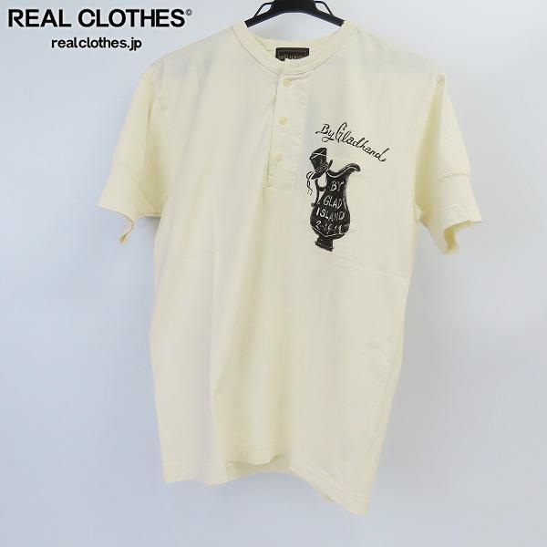 【セール，正規品】 BY GLADHAND/バイグラッドハンド ヘンリーネック プリント Tシャツ BYGH-16-SS-27 ホワイト/M /LPL(ヘンリーネック)｜売買されたオークション情報、yahooの商品情報をアーカイブ公開 - オークファン Mサイズ