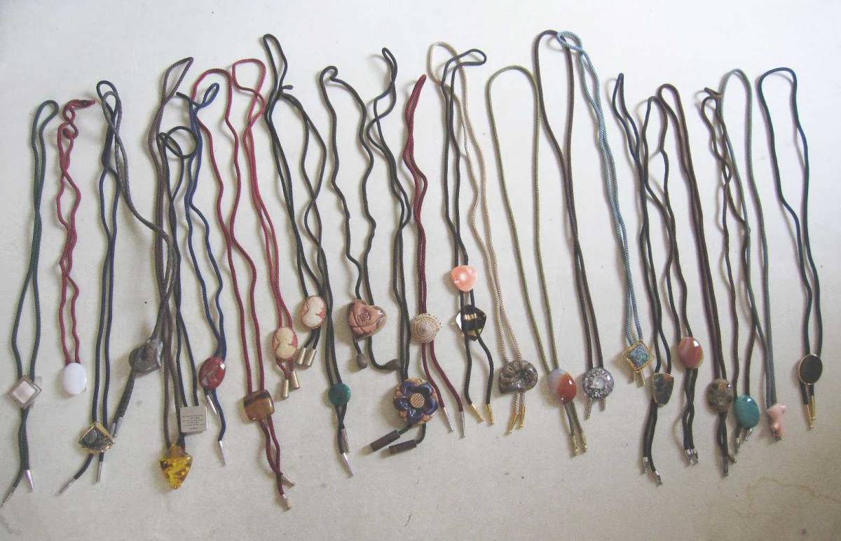 ループタイ】まとめて 61本セット / 天然石 珊瑚 べっ甲 真珠 アイヌ  