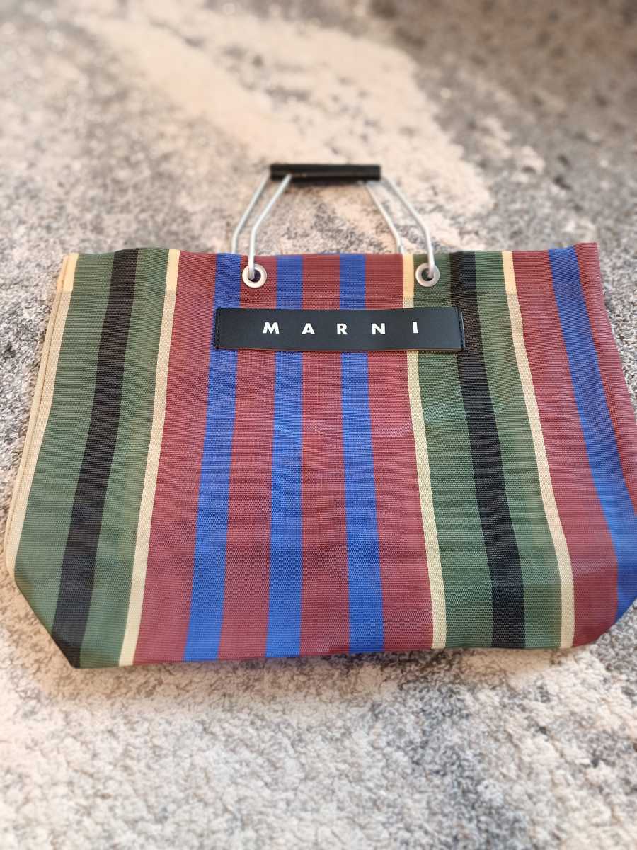 今季 秋 未使用 MARNI マルニ マーケット ストライプ 柄 メッシュ 