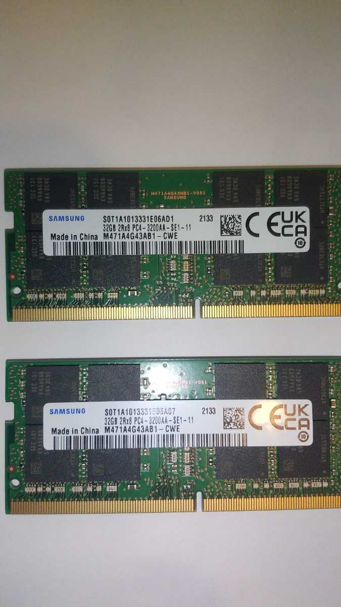 送料無料】SAMSUNG PC4-3200AA(DDR4) SO-DIMM 32GB2枚組 Samsung DDR4