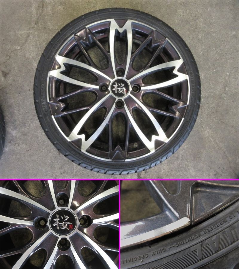 和道 桜 5分咲き アルミホイール 16インチ 16×5.0J 4H PCD100 +45 